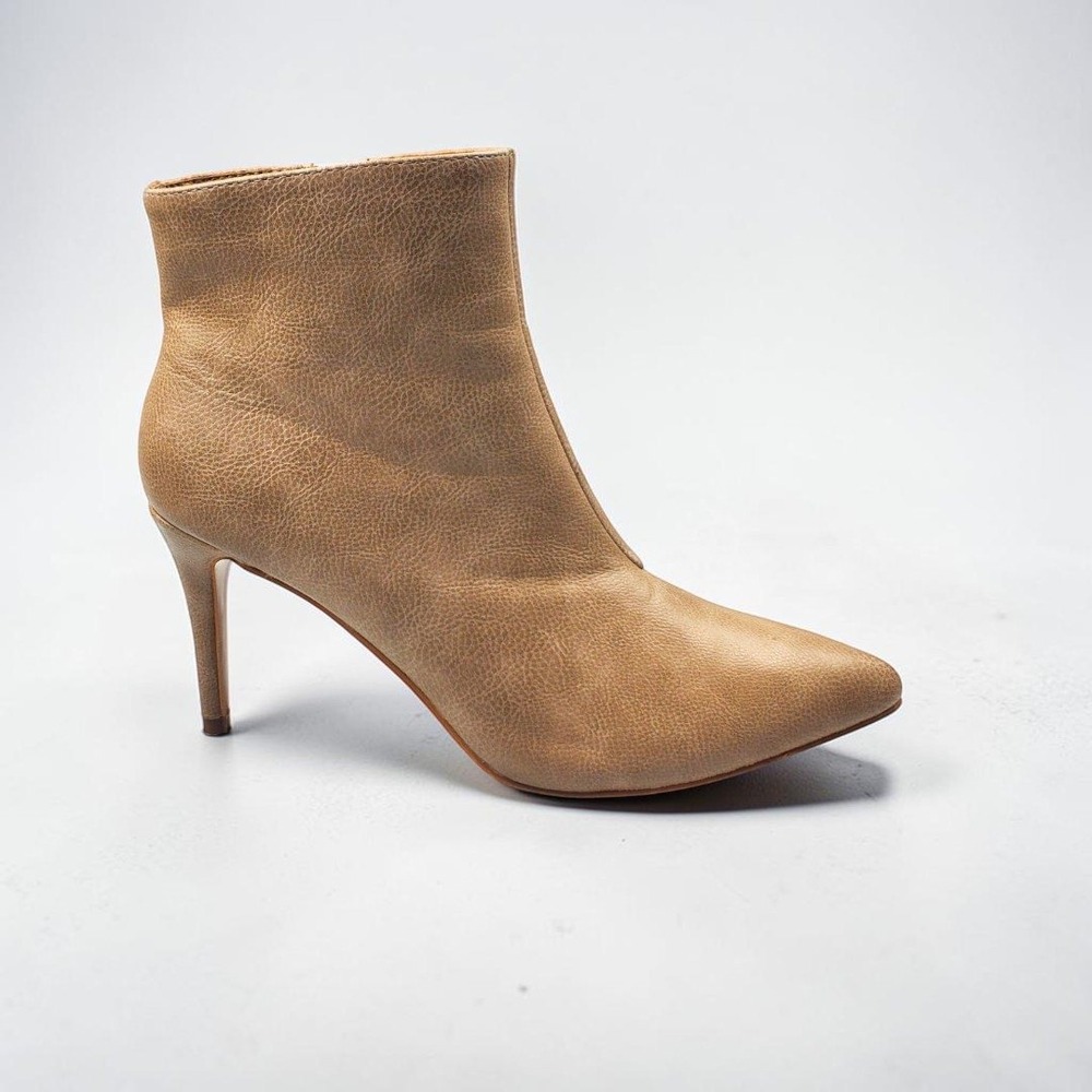 CCOCCI Collett Tan Faux‎ Leather Pointed Toe Stiletto Ankle Boots Booties Size 8